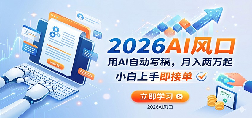 AI赚钱的新风口,用AI自动写稿,月入两万起,小白上手即接单-靠谱项目库