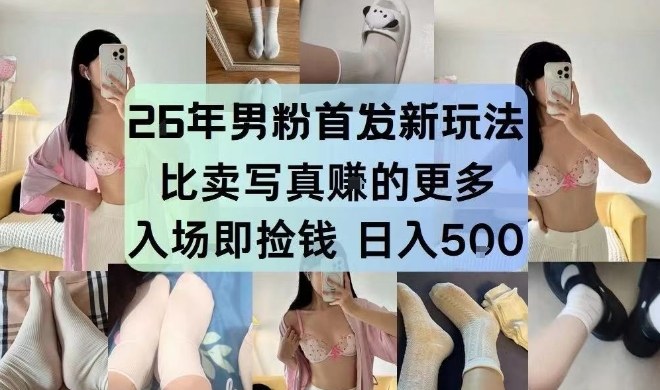26年男粉首发最新3.0玩法,独此一家,比卖写真賺的更多,入场即捡钱,日入5张【揭秘】-靠谱项目库