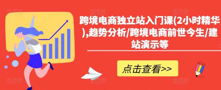 跨境电商独立站入门课(2小时精华),趋势分析/跨境电商前世今生/建站演示等-靠谱项目库