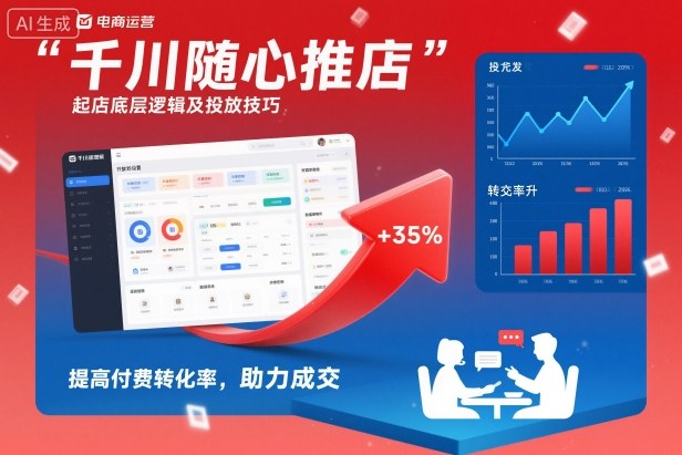 千川随心推起店底层逻辑及投放技巧，提高付费转化率，助力成交-靠谱项目库