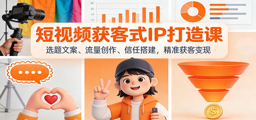 短视频获客式IP打造课:选题文案、流量创作、信任搭建,精准获客变现-靠谱项目库
