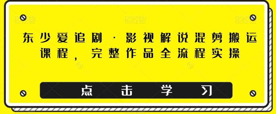 东少爱追剧·影视解说混剪搬运课程，完整作品全流程实操-靠谱项目库