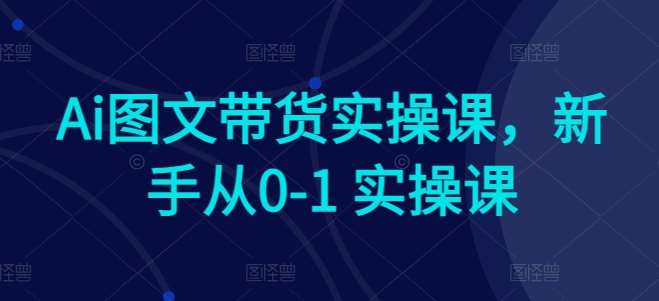 Ai图文带货实操课，新手从0-1 实操课-靠谱项目库