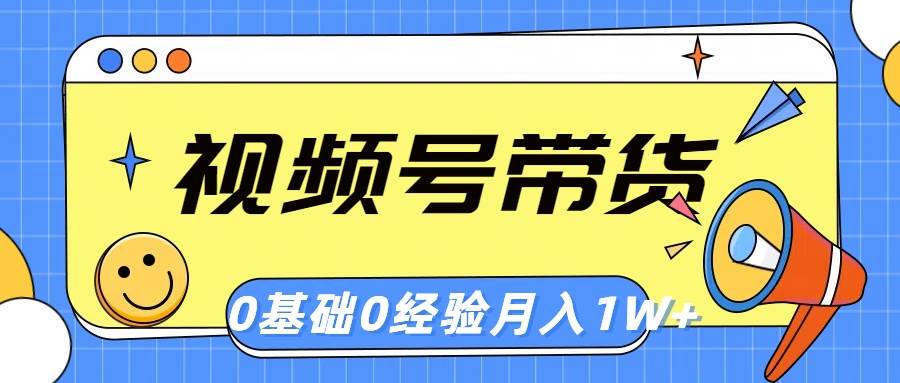 (10723期)视频号轻创业带货,零基础,零经验,月入1w+-靠谱项目库