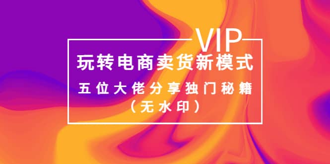某收费培训:玩转电商卖货新模式,五位大佬分享独门秘籍(无水印)-靠谱项目库