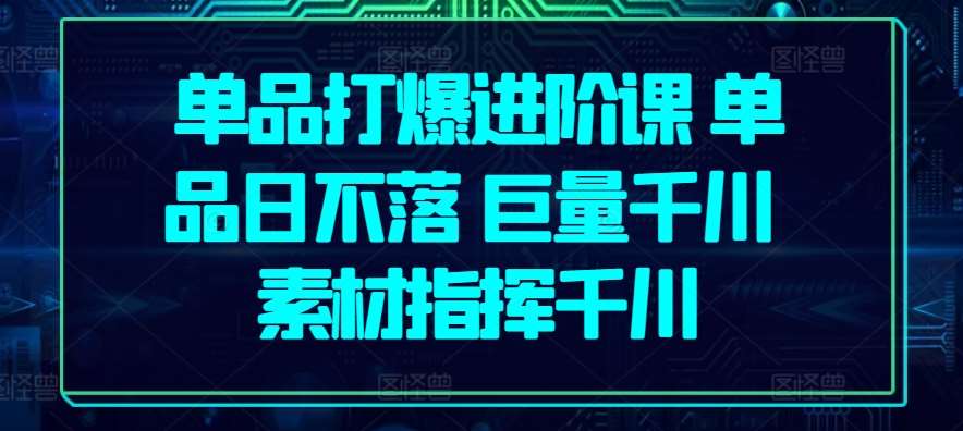 单品打爆进阶课 单品日不落 巨量千川 素材指挥千川-靠谱项目库