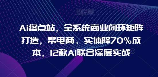 Ai终点站，全系统商业闭环矩阵打造，帮电商、实体降70%成本，12款Ai联合深度实战-靠谱项目库