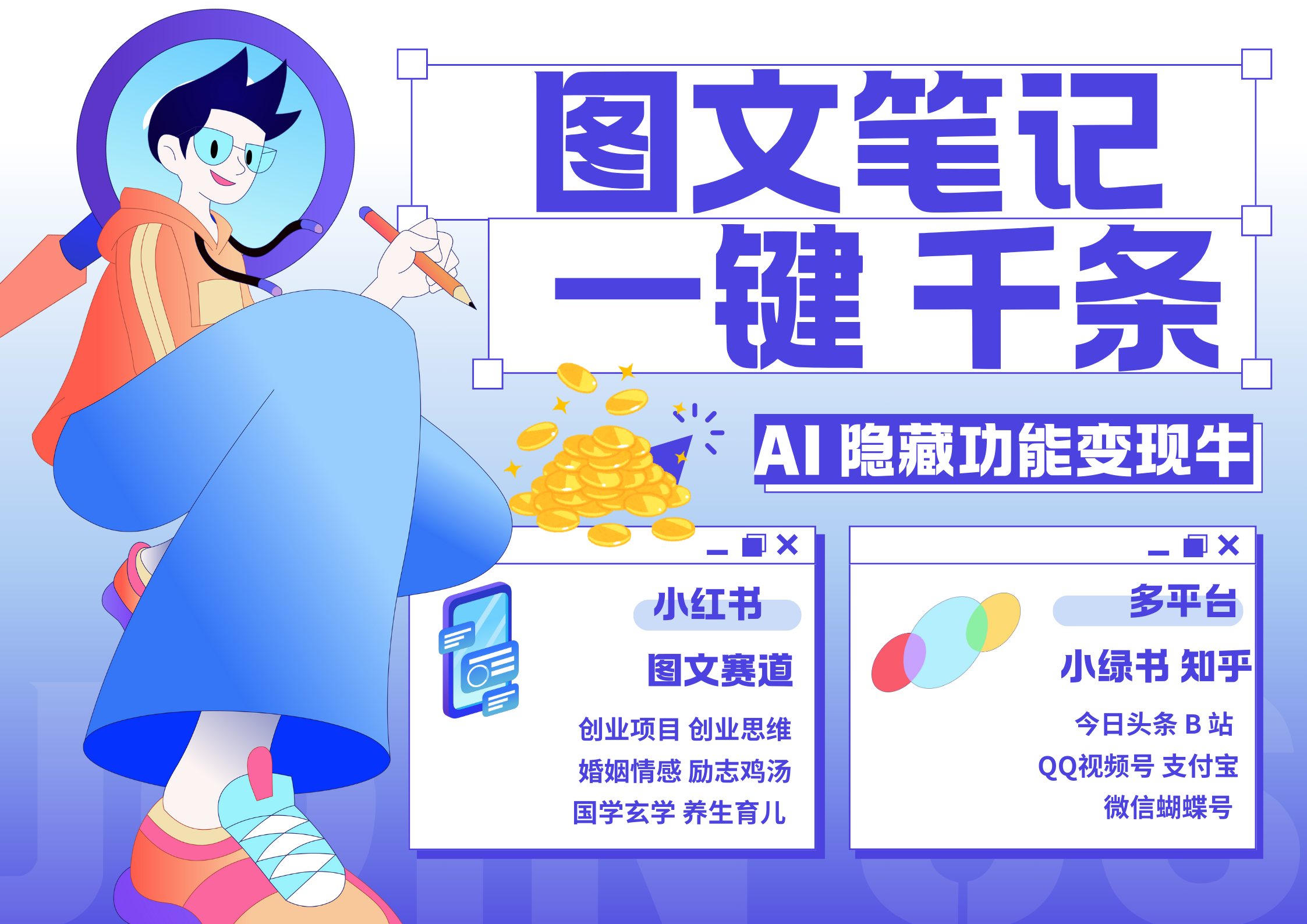 小红书小绿书 秒生图文一键千条 轻松变现3W+-靠谱项目库