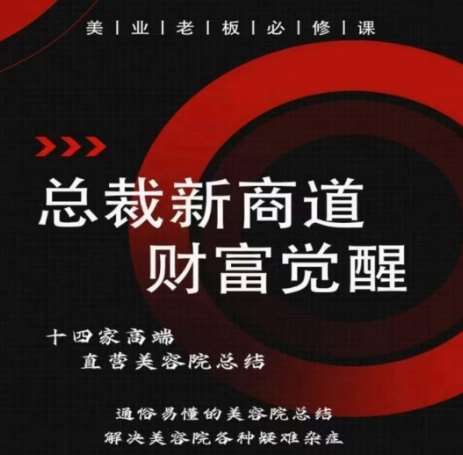 总裁新商道(美业老板必修课)，通俗易懂的美容院总结，解决美容院各种疑难杂症-靠谱项目库