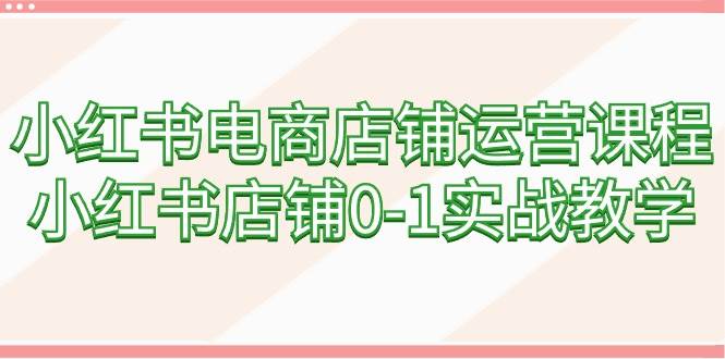 （9249期）小红书电商店铺运营课程，小红书店铺0-1实战教学（60节课）-靠谱项目库