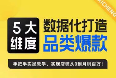 玺承·5大维度，数据化打造电商品类爆款特训营，一套高效运营爆款方法论-靠谱项目库