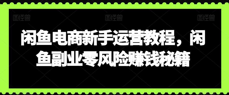 闲鱼电商新手运营教程，闲鱼副业零风险赚钱秘籍-靠谱项目库