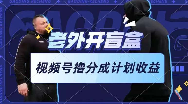 老外开盲盒视频,撸视频号分成计划收益,每天只需一小时,新手小白轻松上手【揭秘】-靠谱项目库