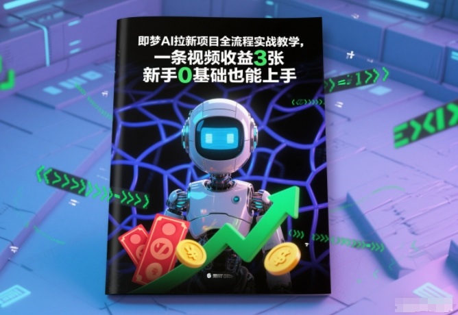即梦AI拉新项目全流程实战教学，一条视频收益3张，新手0基础也能上手-靠谱项目库
