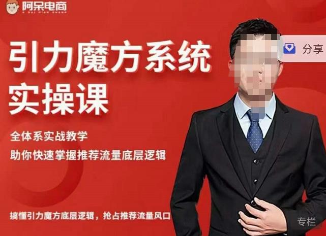 阿呆-引力魔方系统实操课，全体系实战教学，助你快速掌握推荐流量底层逻辑-靠谱项目库