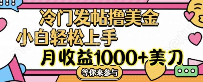 冷门发帖撸美金项目，月收益1000+美金，简单无脑，干就完了【揭秘】-靠谱项目库