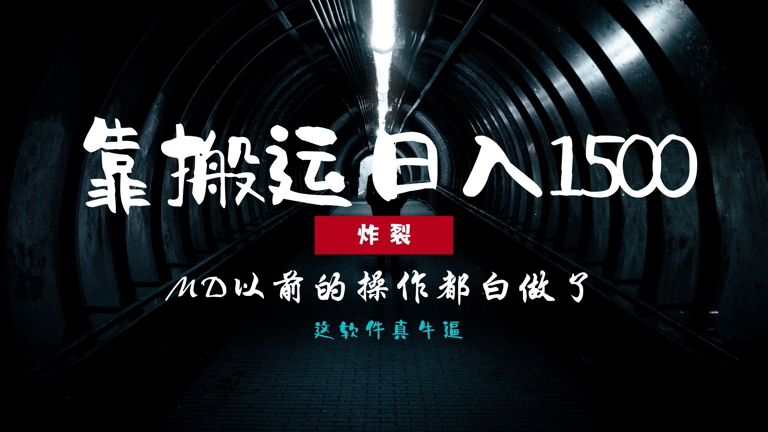 炸裂！0基础搬运也能批量日赚1500+，以前的操作都白做了！-靠谱项目库