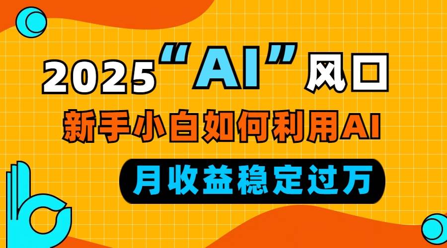 (13821期)2025“ AI ”风口,新手小白如何利用ai,每月收益稳定过万-靠谱项目库