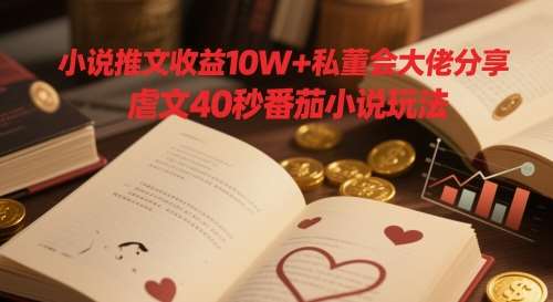 小说推文收益10W+私董会大佬分享，虐文40秒番茄小说玩法-靠谱项目库