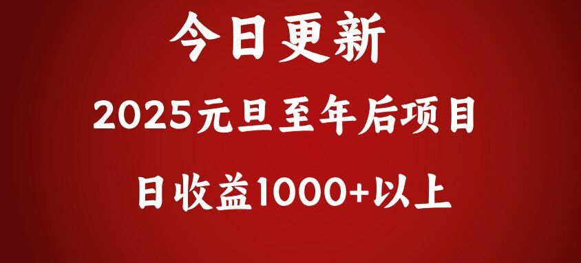 翻身项目，日收益1000+以上-靠谱项目库