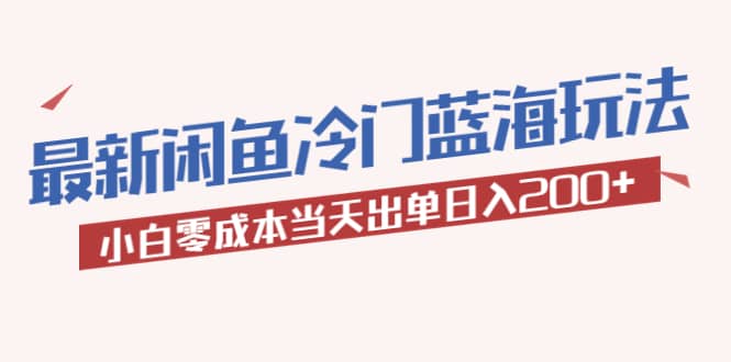 2023最新闲鱼冷门蓝海玩法，小白零成本当天出单日入200+-靠谱项目库