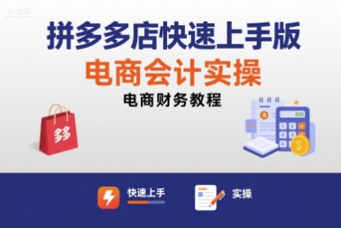 拼多多店快速上手版电商会计实操-电商财务教程-靠谱项目库