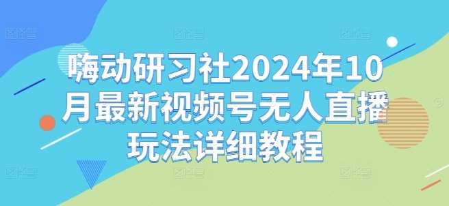嗨动研习社2024年10月最新视频号无人直播玩法详细教程-靠谱项目库