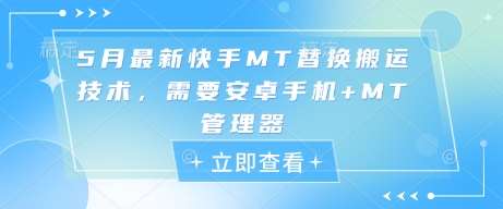 5月最新快手MT替换搬运技术，需要安卓手机+MT管理器-靠谱项目库