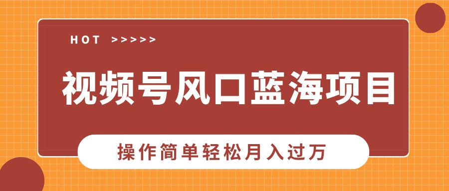视频号风口蓝海项目,中老年人的流量密码,操作简单轻松月入过万-靠谱项目库