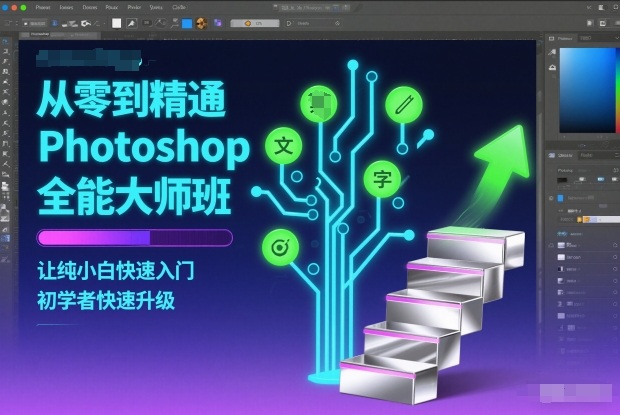 从零到精通Photoshop全能大师班，让纯小白快速入门，初学者快速升级-靠谱项目库