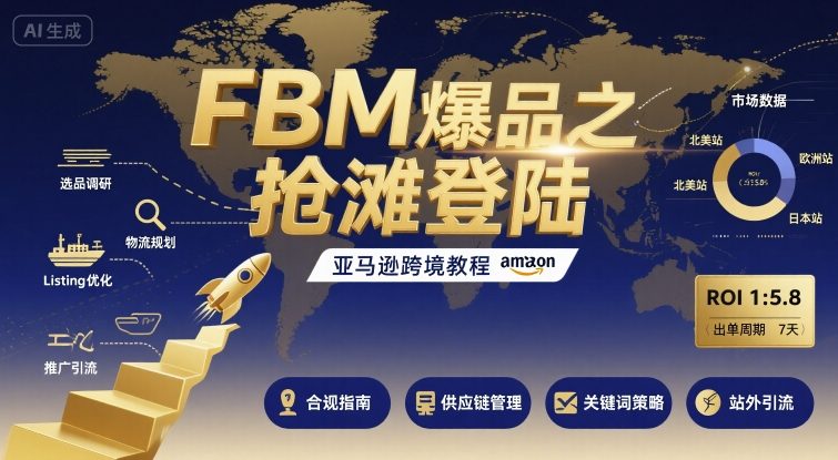FBM爆品之抢滩登陆-亚马逊跨境教程-靠谱项目库