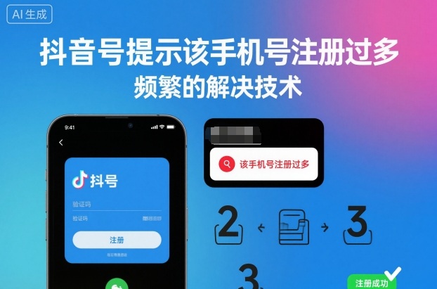 抖音号提示该手机号注册过多，频繁的解决技术-靠谱项目库