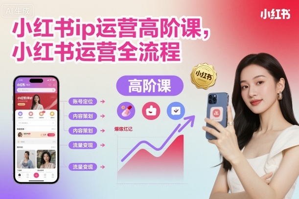 小红书ip运营高阶课，小红书运营全流程-靠谱项目库