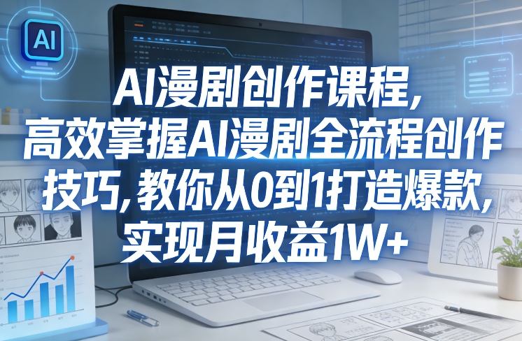 某社群AI漫剧创作课程，高效掌握AI漫剧全流程创作技巧，教你从0到1打造爆款，实现月收益1W+-靠谱项目库
