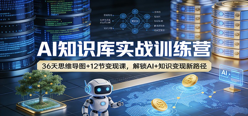 AI知识库实战训练营:36天思维导图+12节变现课,解锁AI+知识变现新路径-靠谱项目库