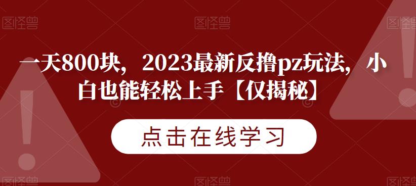 一天800块,2023最新反撸pz玩法,小白也能轻松上手【仅揭秘】-靠谱项目库