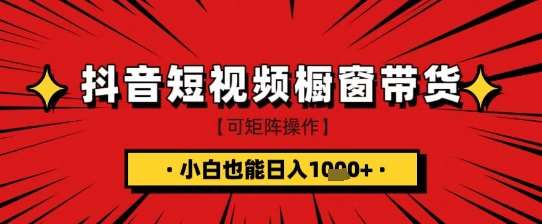 抖音短视频食品橱窗带货,小白轻松上手日入1k+【揭秘】-靠谱项目库