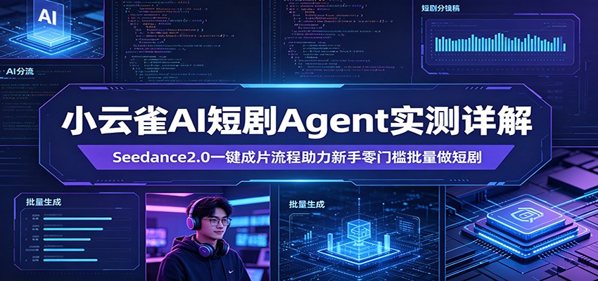 小云雀AI短剧Agent实测详解:Seedance2.0一键成片流程助力新手零门槛批量做短剧-靠谱项目库