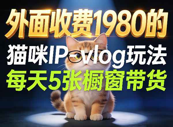 宠物赛道猫咪IP-vlog玩法,26条视频涨粉29W,每天5张橱窗带货拆解-靠谱项目库