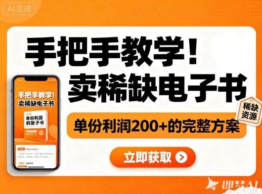 手把手教学！在小红书卖稀缺电子书，单份利润2张+的完整方案-靠谱项目库
