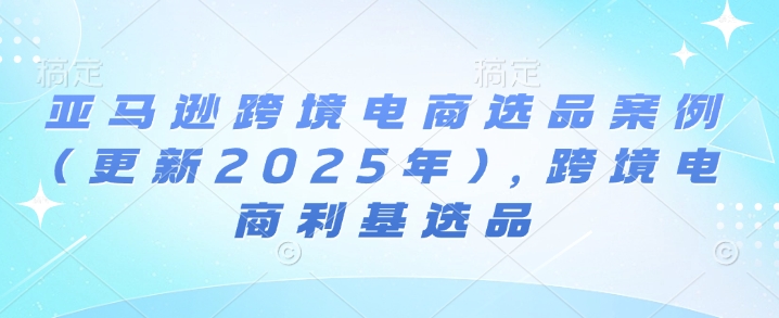 亚马逊跨境电商选品案例(更新2025年7月)，跨境电商利基选品-靠谱项目库
