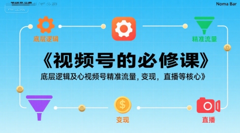 视频号的必修课，视频号的底层逻辑及核心视频号精准流量，变现，直播等核心-靠谱项目库