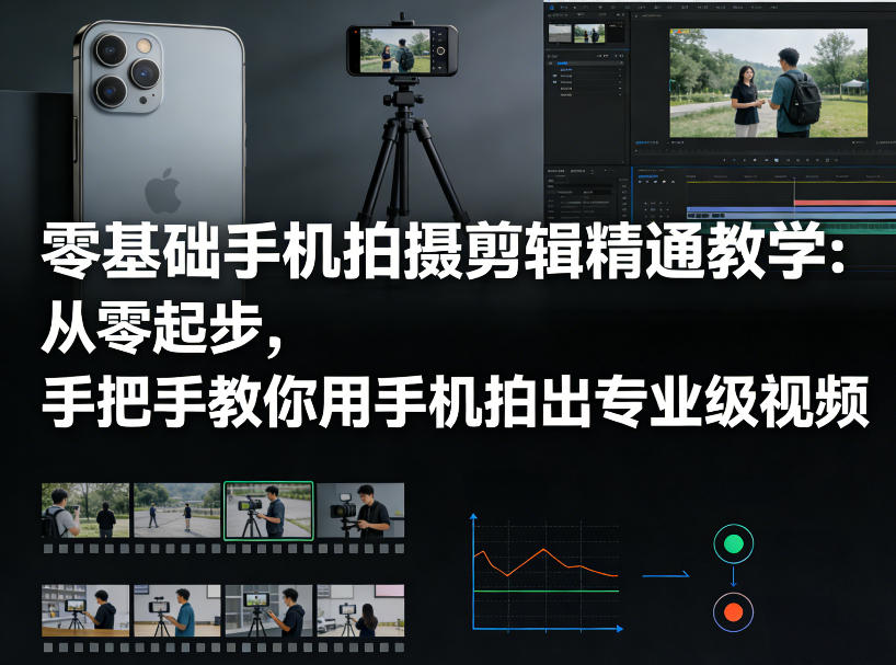 零基础手机拍摄剪辑精通教学:从零起步,手把手教你用手机拍出专业级视频-靠谱项目库