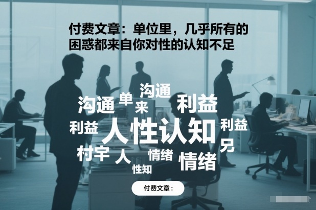 付费文章：单位里，几乎所有的困惑都来自你对人性的认知不足-靠谱项目库