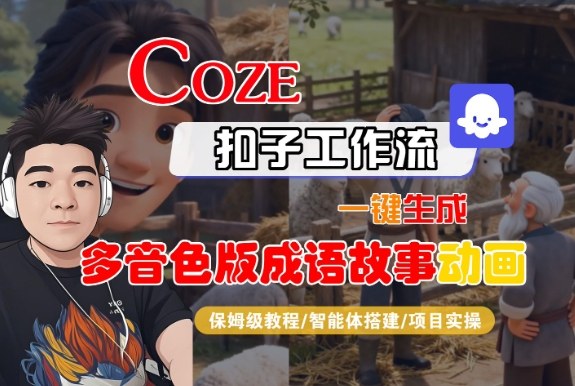 Coze扣子智能体工作流一键生成“多音色版成语故事“动画，全流程保姆级教学-靠谱项目库