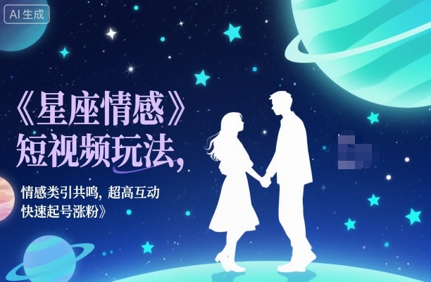 星座情感短视频玩法，情感类引共鸣，超高互动，快速起号涨粉-靠谱项目库