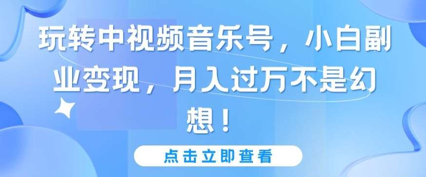 玩转中视频音乐号,小白副业变现,月入过万不是幻想【揭秘】-靠谱项目库
