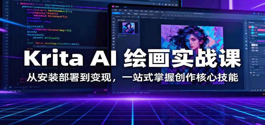 Krita AI 绘画实战课：从安装部署到变现，一站式掌握创作核心技能-靠谱项目库