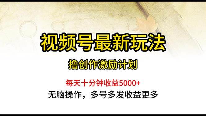 (10591期)视频号最新玩法,每日一小时月入5000+-靠谱项目库