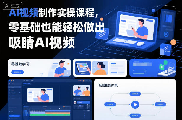 AI视频制作实操课程，零基础也能轻松做出吸睛AI视频-靠谱项目库